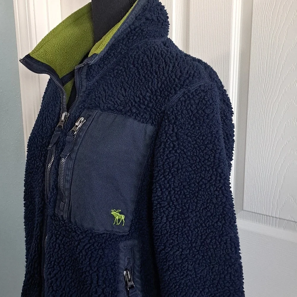 Vintage Abercrombie & Fitch Zip Chunky Original Authentic Sherpa Fleece Jacket - Picture 8 of 8